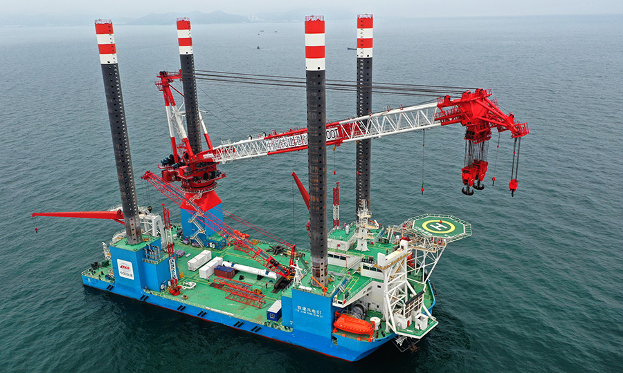 圖為履帶吊完成組裝。