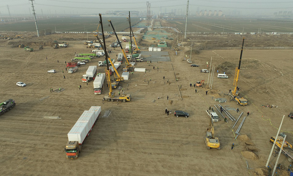 圖為1月14日，隔離點建設現場。