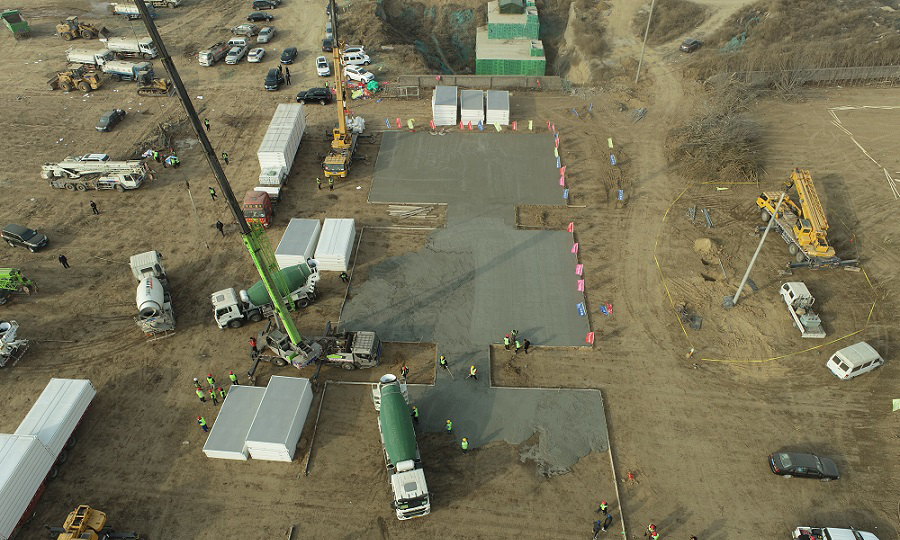 圖為1月14日，隔離點建設現場。