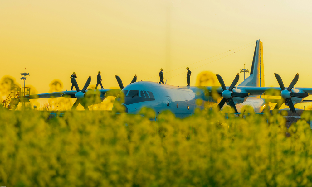 近日，運9“徜徉”花海，一片生機盎然。岳書華 攝
