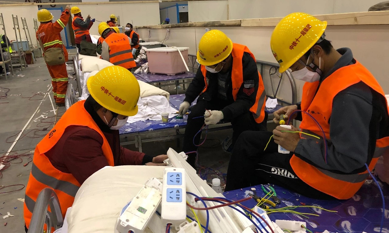 圖為臨電安裝現場。